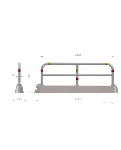 Heavy traffic barrier with 76 mm steel trough Heavy traffic barrier with 76 mm steel trough