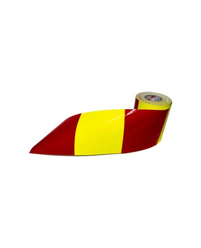 ELY Vehicle warning tape, fluor red/yellow, 200mm ELY Vehicle warning tape, fluor red/yellow, 200mm