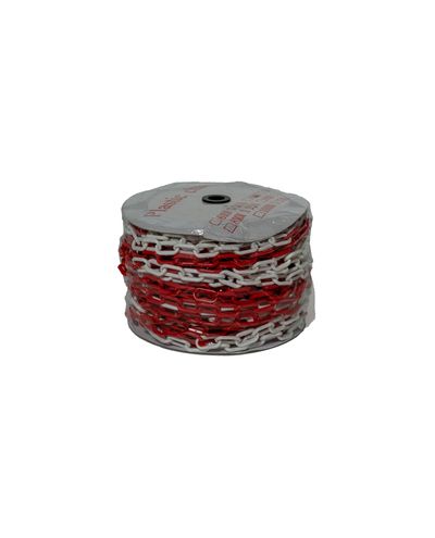 6 mm plastic chain (white/red) - 50m 6 mm plastic chain (white/red) - 50m