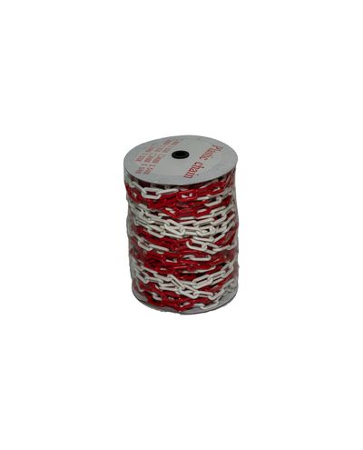 8 mm plastic chain (white/red) - 50m 8 mm plastic chain (white/red) - 50m