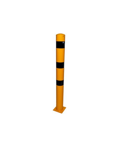 Bolt-on crash bollard, yellow/black, Ø152mm / 1500mm