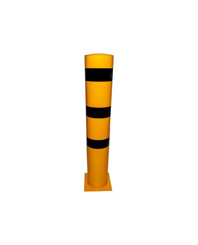 Bolt-on crash bollard, Yellow/black, Ø273mm / 1500mm
