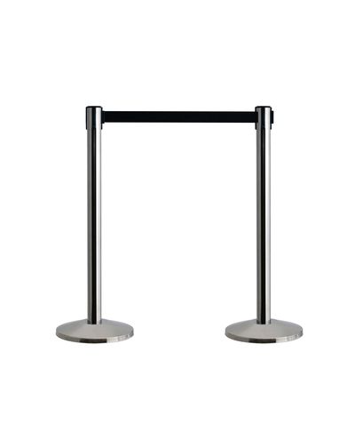Qway boundary post pair steel, with black tape 2.3m