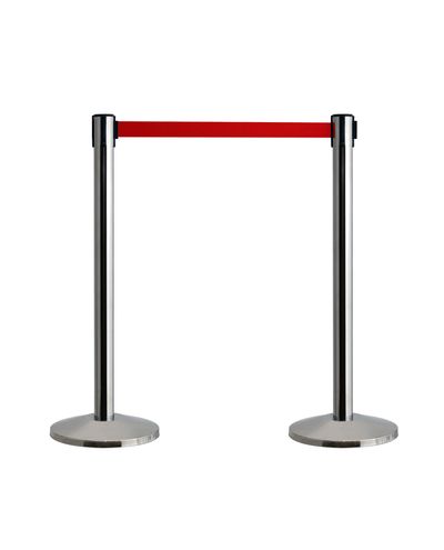 Qway boundary post pair steel, with red tape 2.3m