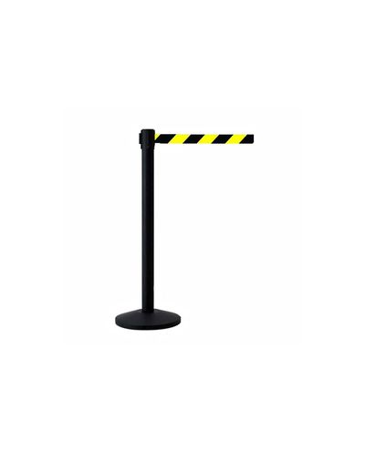 Qway boundary post pair black, black/yellow tape 2.3m