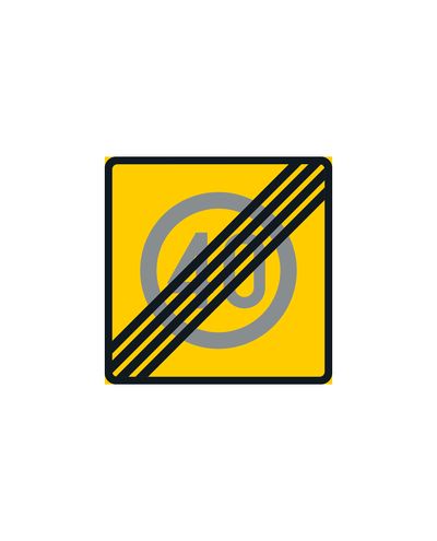 C35 Speed limit zone Ends at 50, aluminum (R2 film / ELY attachment)