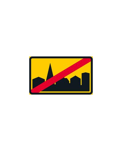 E23 Urban area ends, aluminum (R1 foil / ELY mounting)