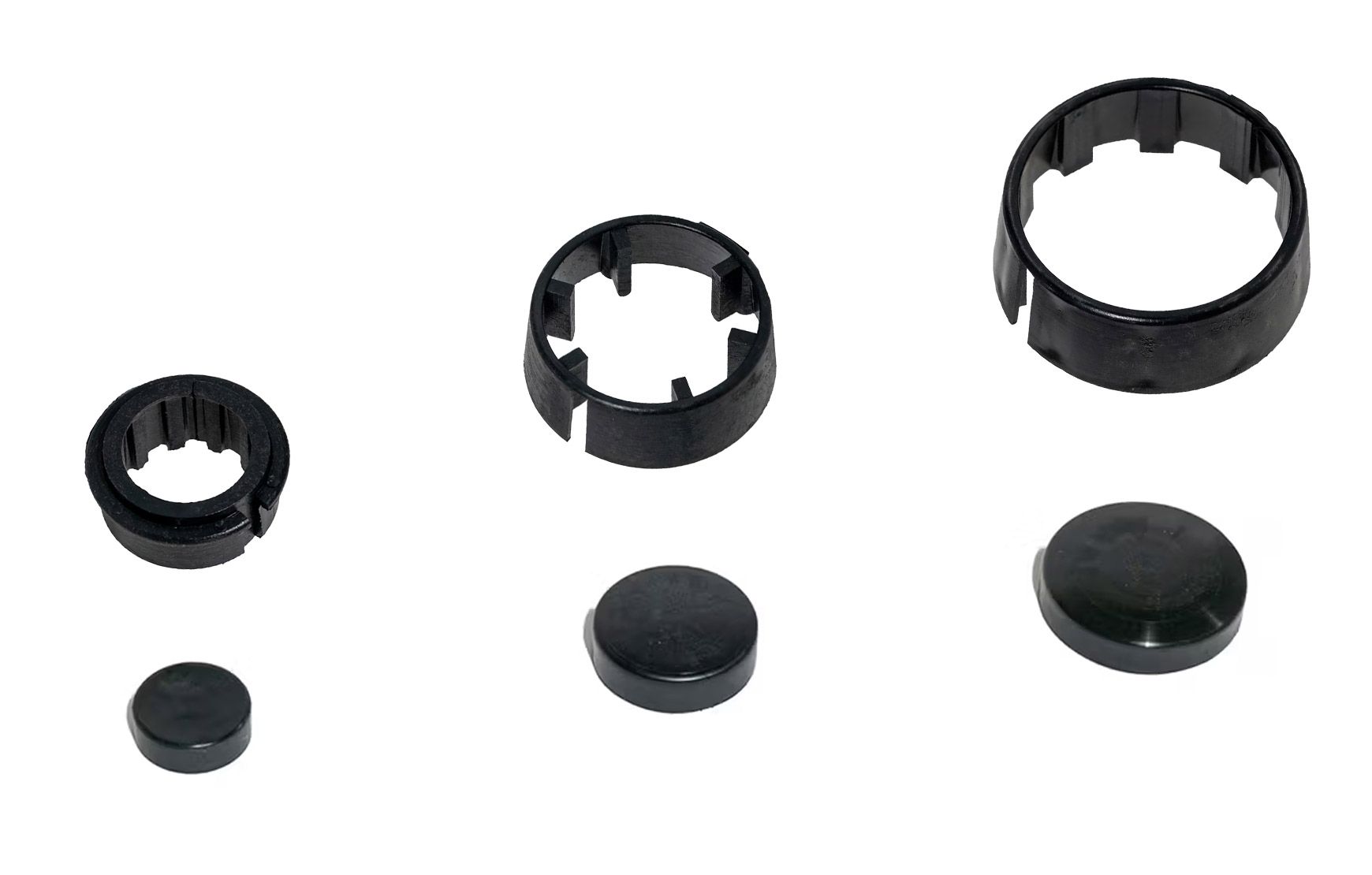 Locking rings and column caps