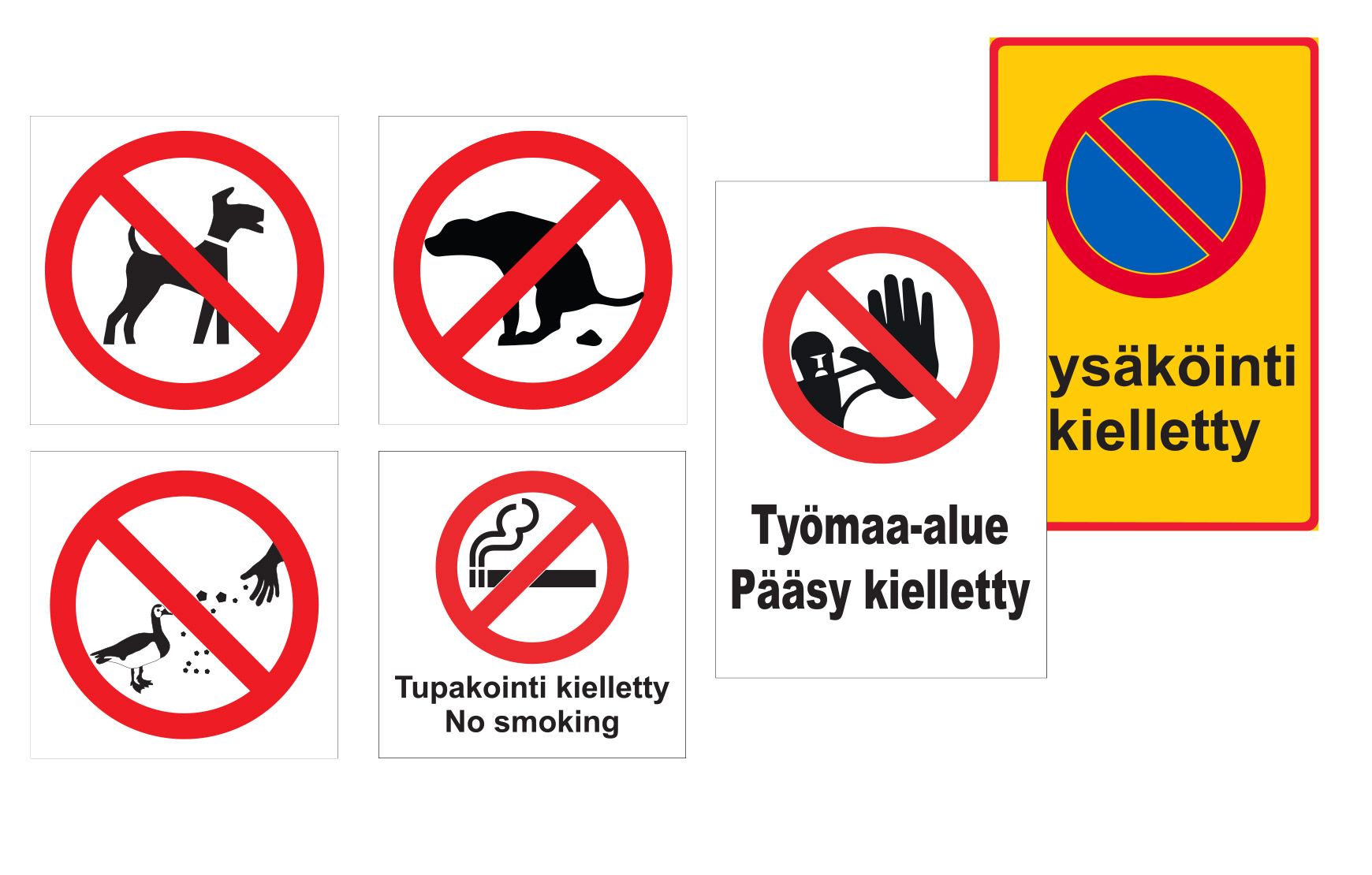 Prohibition signs