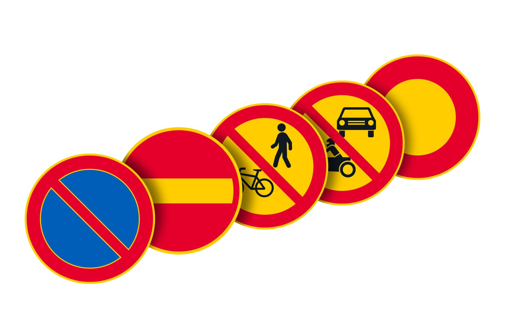 C, Prohibition and restriction signs